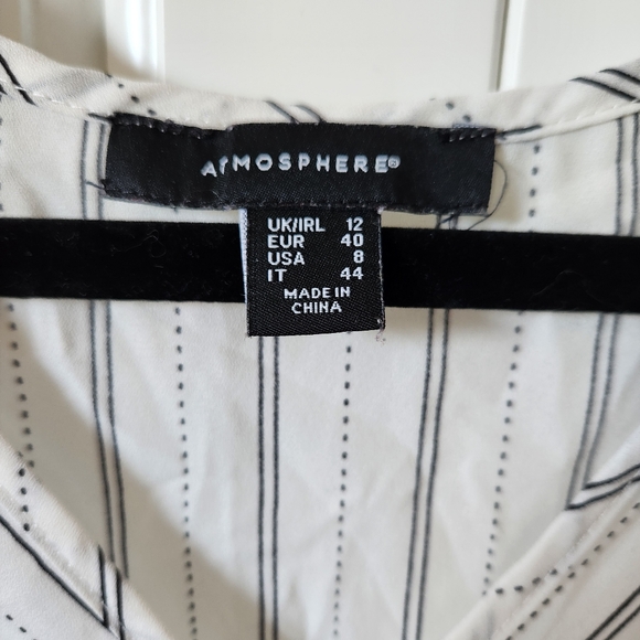ATMOSPHERE Black and white stripped blouse, Size 8 - Picture 2 of 5